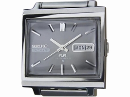 Seiko 5 Actus Stainless Steel & Leather Vintage Automatic 34mm Mens 1970s Seiko