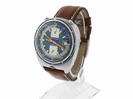 Breitling Chrono-Matic 2117 Stainless Steel & Leather Blue Dial Automatic 42mm Mens Breitling