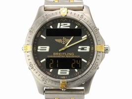 Breitling Aerospace F75362 Titanium & Gold Plated Quartz 40mm Mens Breitling