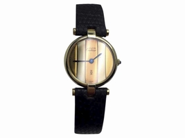 Cartier Must De 18K Gold Plated & Leather Quartz 24.5mm Womens Cartier