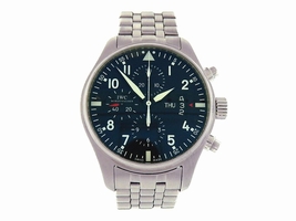 IWC Pilots IW377704 Stainless Steel Chronograph Automatic Black 43mm Mens IWC