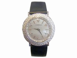 Longines 14K White Gold Hand Winding Vintage 33mm Mens Longines