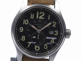 Hamilton H706650 Stainless Steel Automatic Leather Belt 44mm Mens  | Hamilton