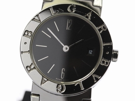 Bulgari BB26SS Stainless Steel Black Dial Quartz 26mm Womens Bulgari