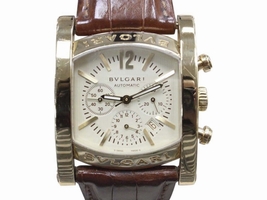 Bulgari Assioma AA44 G CH 18K Yellow Gold & Champagne Dial 34mm Mens BVLGARI