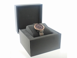 Michele Serein MW21B00L4033 Stainless Steel and 18K Rose Gold Purple Diamond Dial 36mm Michele