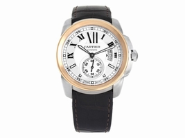 Cartier Calibre W7100039 18K Rose Gold / Leather 42mm Mens Cartier