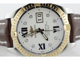 Breitling Cockpit C49350 Two Tone Diamond Markers Alligator Strap Breitling