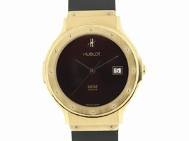 Hublot Classic Elegant 18K Yellow Gold Burgundy Dial 36mm Date Hublot