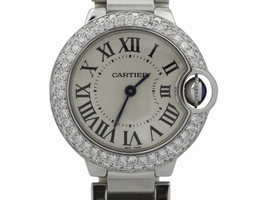 Cartier Ballon Bleu Stainless Steel with Diamond Bezel Quartz 27mm Womens Cartier
