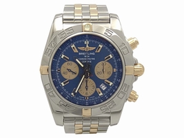 Breitling Chronomat IB0110 Stainless Steel & 18K Yellow Gold Blue Dial 44mm Mens Breitling