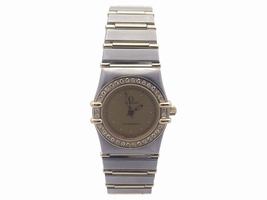 Omega Constellation Two Tone Stainless Steel and Yellow Gold with Diamond Bezel Quartz 23mm Womens Omega