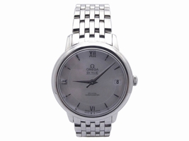 Omega Deville Stainless Steel White Mother of Pearl Dial 32.5mm Womens Omega