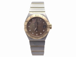 Omega Constellation Stainless Steel and 18K Rose Gold Mother of Pearl Diamonds 27.5mm Womens Omega