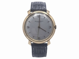 IWC 18K Rose Gold Gray Alligator Strap Manual Wind 37mm Mens IWC