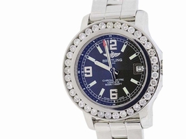 Breitling Colt Stainless Steel & 4ct Diamonds Womens Breitling
