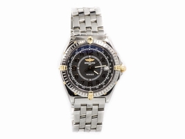 Breitling B66050 Wings Two-Tone Bezel Black Dial Quartz Men's Breitling