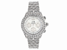 Breitling A44355 Windrider Crosswinds Chronograph Stainless Steel & Diamond 44mm Mens Breitling