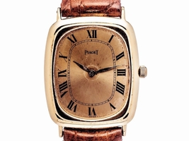 Piaget 9251 18K Yellow Gold Case & Dial Leather Band Manual Winding Mens Piaget