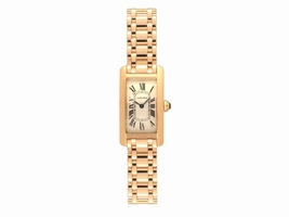 Cartier Tank Americaine 1710 Quartz 18K Yellow Gold 19mm Womens Cartier
