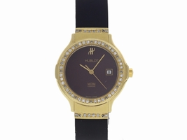 Hublot MDM Depose 1391.3 18K Yellow Gold / Rubber 28mm Womens Hublot