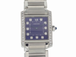 Cartier Tank Francaise 2301 Stainless Steel & Diamonds 25mm Womens Cartier