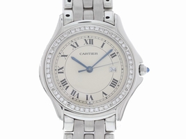 Cartier Panthere 987904 Stainless Steel with Off-White Dial 33mm Mens Cartier