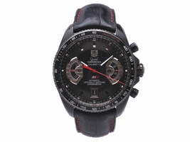 Tag Heuer Grand Carrera CAV518B Titanium-Coated Stainless Steel / Leather 43mm Mens