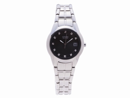 Citizen EW1460-51 Stainless Steel & Black Dial Quartz 25mm Womens Citizen