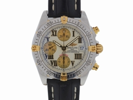 Breitling Chrono Cockpit B13358 Stainless Steel/Yellow Gold & Leather Strap Automatic 39mm Mens Breitling