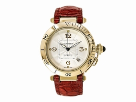 Cartier Pasha 2392 18K Yellow Gold / Leather 29mm Womens Cartier