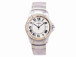 Cartier Ronde Santos 1910 Stainless Steel / 18K Yellow Gold 33mm Mens Cartier