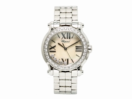 Chopard Happy Sport 8509 278509-3010 Stainless Steel Mother Of Pearl Dial wDiamond Quartz 30mm Womens Chopard