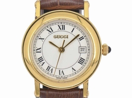 Gucci 7200L Date White Dial Gold Plated 26mm Womens Gucci