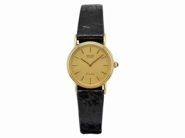 Seiko Exceline 7320-0070 14K Yellow Gold with Gold Dial Quartz 22mm Womens Seiko