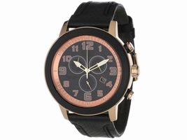 Citizen Eco-Drive AT2233-05E Rose Gold-Tone Stainless Steel and Leather with Black Dial 46mm Mens Citizen