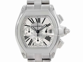 Cartier W62019X6 Roadster Chronograph Silver Dial Mens Cartier