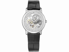 Vacheron Constantin Traditionnelle 33158000G-9394 18K White Gold and Leather with Skeleton Dial 30mm Mens Vacheron Constantin