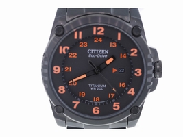 Citizen Eco-Drive BJ8075-58F Stainless Steel and Titanium with Black Dial 43mm Mens Citizen