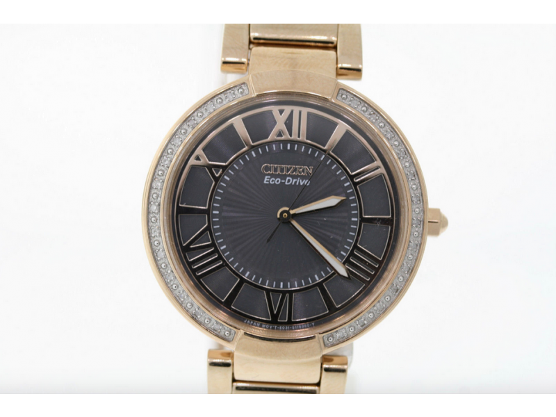 Citizen EM0103-57X Rose Gold Tone Stainless Steel & Diamond 34mm Womens Citizen