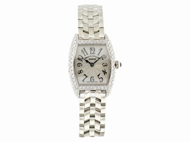 Franck Muller Cintree Curvex 18K White Gold Diamond Womens Franck Muller