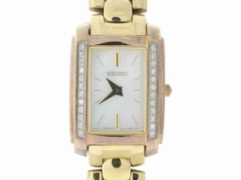 Seiko SUJF42 Gold-Tone Stainless Steel Mother of Pearl Dial 19mm Womens Seiko