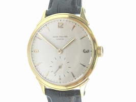 Patek Philippe 18K Yellow Gold Black Leather Strap Patek Philippe