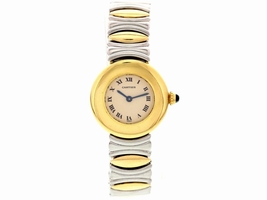 Cartier Baignoire 18K Yellow Gold & Stainless Steel Ladies Cartier