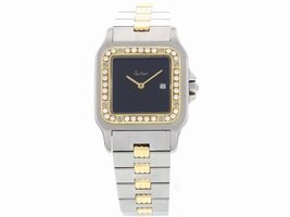 Cartier Santos 18K Yellow Gold & Stainless Steel Automatic Mens Cartier