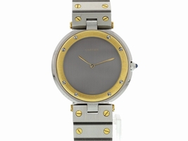 Cartier Santos Ronde 18K Yellow Gold & Stainless Steel Gray Dial Quartz 33mm Unisex Cartier