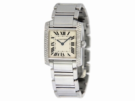 Cartier Tank Francaise 2301 Stainless Steel & Diamond Quartz 25mm Unisex Cartier