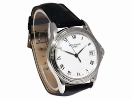 Patek Philippe Calatrava 5117G-001 18K White Gold & Leather Automatic 37mm Mens Patek Philippe