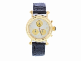 Cartier Diagono 1400 18K Yellow Gold & Leather Quartz 32mm Unisex Cartier
