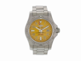 Breitling Avenger II Seawolf A17331 Stainless Steel Yellow Dial Automatic 45mm Mens Breitling